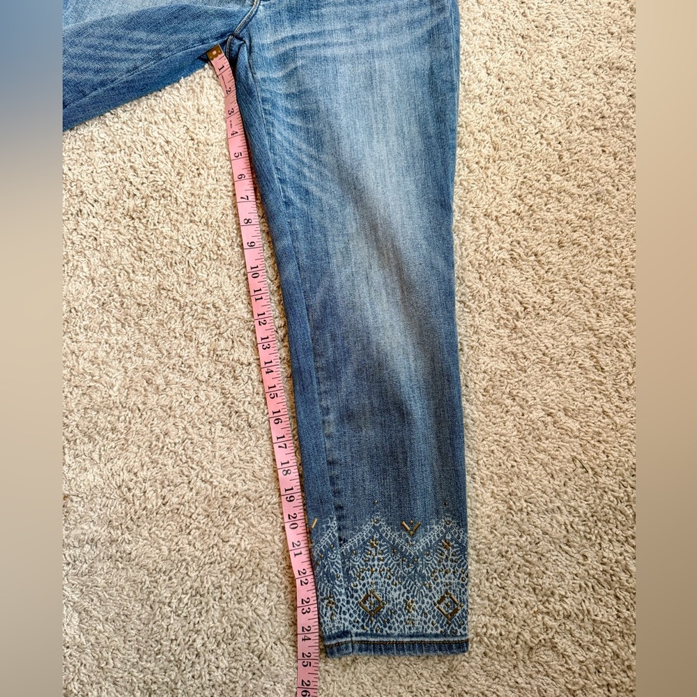 White House Black Market ‘The Skinny Crop’ Embroidered Ankle Jeans Size 10 - Picture 13 of 16